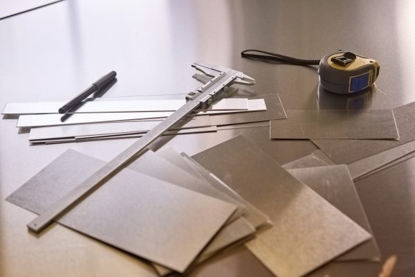 Engineer's tools on the table.