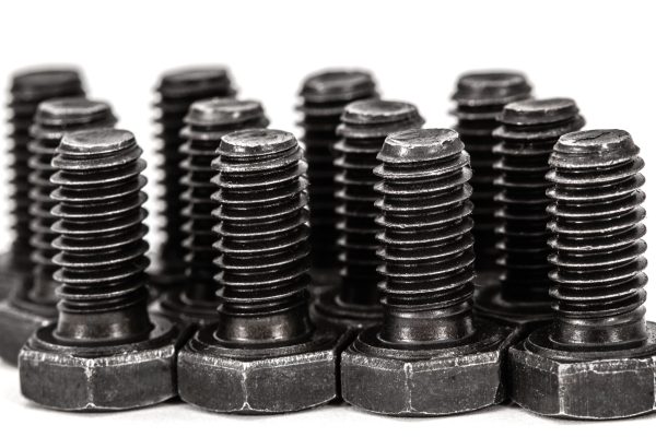 Hardened screws, isolated on white background